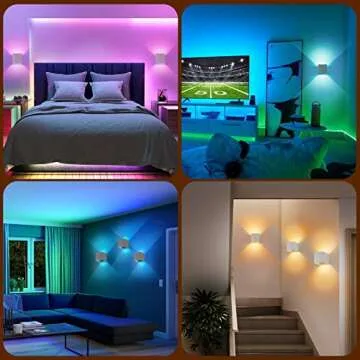 SURPALIG 2 LED Wall Sconces with Remote and 16 Colors