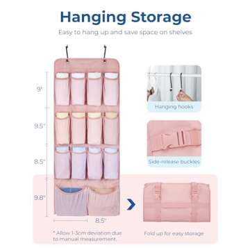 BAGSMART Hanging Compression Packing Cubes for Closet Organizers And Storage, 6 Set Suitcase Organiz...