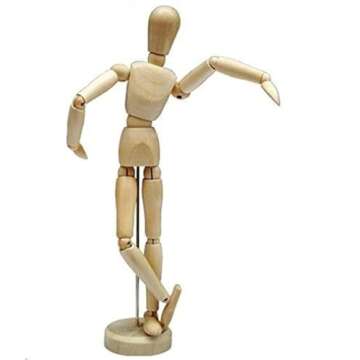 HSOMiD 12'' Wooden Manikin for Art and Decor