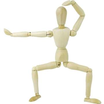 HSOMiD 12'' Wooden Manikin for Art and Decor