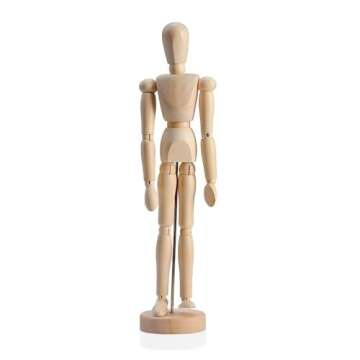 HSOMiD 12'' Wooden Manikin for Art and Decor