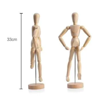 HSOMiD 12'' Wooden Manikin for Art and Decor