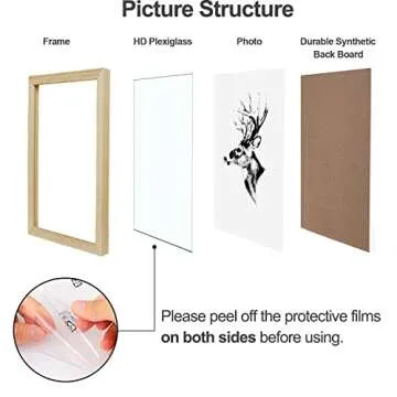 Yaetm 16x24 Wood Frame Set of 4 - Elegant Oak Picture Frames