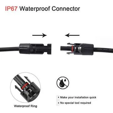 JHBOX Solar Panel Connector Y Branch Solar Connector 1 to 4, 10 AWG Solar Cable and Connectors for Solar Combiner Box (1 Pair 1Y4)