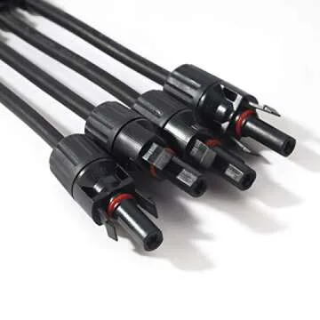 JHBOX Solar Panel Connector Y Branch Solar Connector 1 to 4, 10 AWG Solar Cable and Connectors for Solar Combiner Box (1 Pair 1Y4)