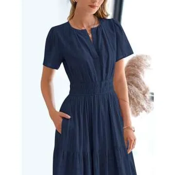 BTFBM Womens Summer Casual Maxi Dress with Pockets