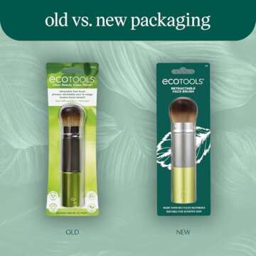 EcoTools Retractable Face Makeup Brush, Kabuki Brush for Foundation, Blush, Bronzer, & Powder, Trave...