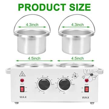 Panghuhu88 Double Wax Warmer, Professional Electric Wax Heater, Wax Pot Dual Parrafin Waxing Machine...