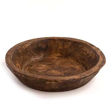 Rustic Handmade Dough Bowl by Red Barn Candle Co.