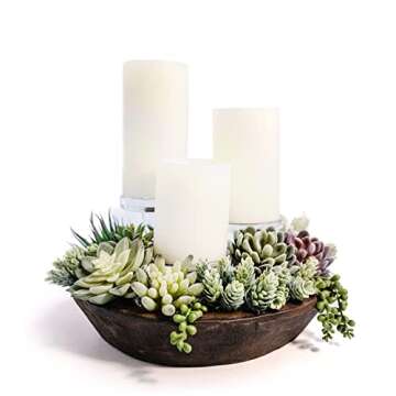 Rustic Handmade Dough Bowl by Red Barn Candle Co.