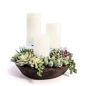 Rustic Handmade Dough Bowl by Red Barn Candle Co.