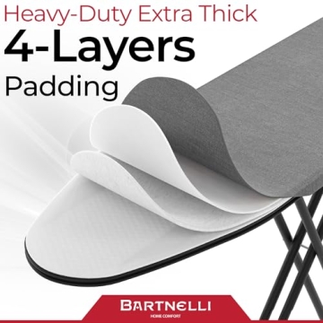 Bartnelli Ironing Board with 4 Layered Cover & Adjustable Height