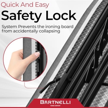 Bartnelli Ironing Board with 4 Layered Cover & Adjustable Height