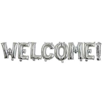 Allinlove 16inch"Welcome Home!" Balloon Banner Aluminum Foil Balloon Foil Mylar Balloons Letters Welcome Anniversary Celebration Party Balloons Decorations Supplies (Silver)