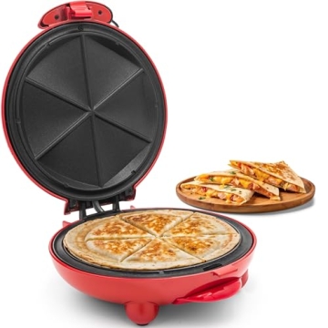 Elite Gourmet EQD-413 Electric Non-Stick Quesadilla Maker - Effortlessly Create Perfect Snacks