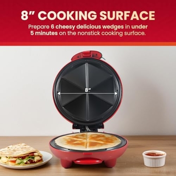 Elite Gourmet Quesadilla Maker - Easy 8" Non-Stick Cooking