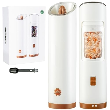 GATGOODS Gravity Electric Salt and Pepper Grinder Set for Effortless Seasoning