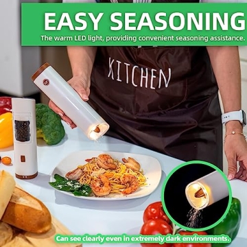 GATGOODS Electric Salt and Pepper Grinder Set - Adjustable