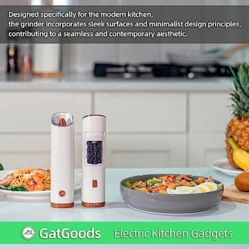 GATGOODS Electric Salt and Pepper Grinder Set - Adjustable