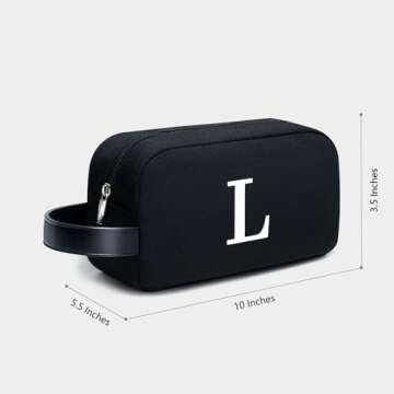 TOPDesign Personalized Initial Canvas Tote Bag with 5 Pockets, Top Zipper Closure, Thick Bottom Support, for Wedding, Birthday, Beach, Perfect Gifts for Women, Mom, Teachers, Friends, Gift Boxed