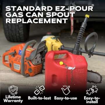 EZ-POUR Replacement Spout - Water Jug Or Gas Can Spout - Update Your Old Can