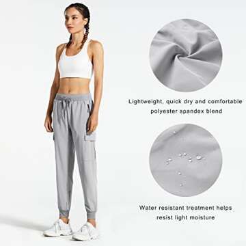 Libin Women's Lightweight Cargo Joggers for Active Wear