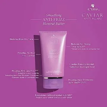 Alterna Caviar Anti-Aging Smoothing Anti-Frizz Blowout Butter, | Protects Hair from Heat Styling and...