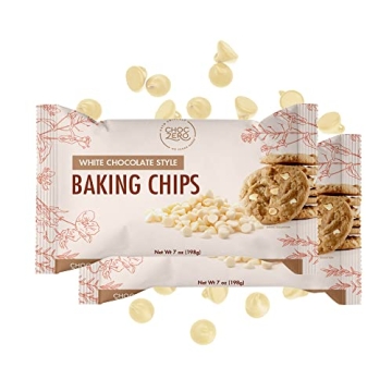 ChocZero White Chocolate Chips - No Sugar Added, Low Carb, Keto Friendly, Gluten Free - for Baking K...