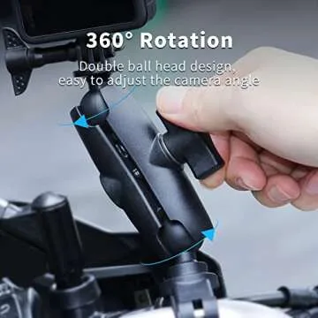SEASKY M2 Motorcycle Bike Bicycle Handlebar Mount Clamps for Gopro Hero 13/12/11/10/9 DJI Action 5/4/3/2 Insta360 ONE X4 X3 X2 X3 RS Sports Camera ATV UTV Rod Clip Accessories (L)