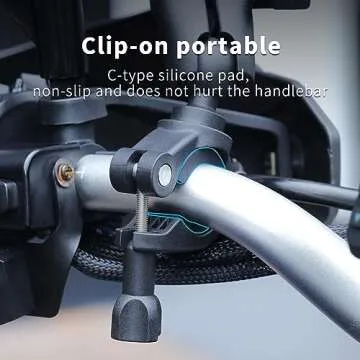 SEASKY M2 Motorcycle Bike Bicycle Handlebar Mount Clamps for Gopro Hero 13/12/11/10/9 DJI Action 5/4/3/2 Insta360 ONE X4 X3 X2 X3 RS Sports Camera ATV UTV Rod Clip Accessories (L)