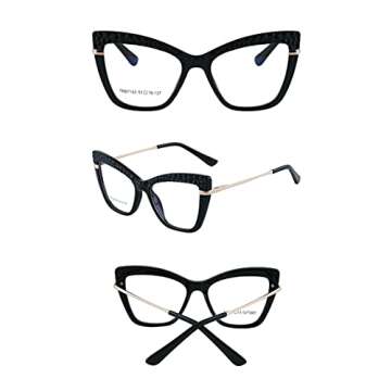 MEETLSQ Blue Light Blocking Glasses,Cat Eye Anti Glare Filter Lens Lightweight Frame Computer Eyewea...