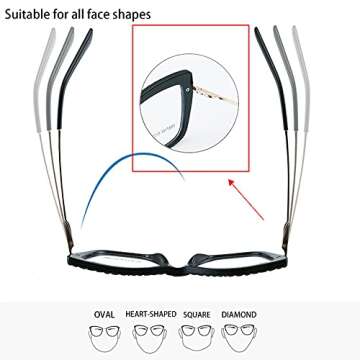 MEETLSQ Blue Light Blocking Glasses,Cat Eye Anti Glare Filter Lens Lightweight Frame Computer Eyewear Eyeglasses Frame (C1-Black)