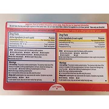 Tylenol Cold & Flu Severe Day & Night Caplets for Effective Relief