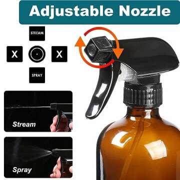 HAOERMEI 16 oz Amber Glass Spray Bottles for Cleaning & Essentials