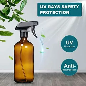HAOERMEI 16 oz Amber Glass Spray Bottles for Cleaning & Essentials