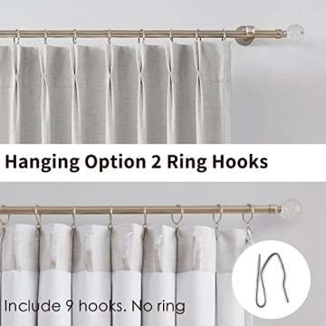 Kayne Studio Blackout Pinch Pleat Curtains for Living Room， Natural Thermal Insulated Room Darkening Curtain Drapes 84 Inches for Bedroom, Back Tab with 9 Pin Hook，Linen Yarn,36"x84",1 Panel