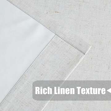 Kayne Studio Blackout Pinch Pleat Curtains for Living Room， Natural Thermal Insulated Room Darkening Curtain Drapes 84 Inches for Bedroom, Back Tab with 9 Pin Hook，Linen Yarn,36"x84",1 Panel