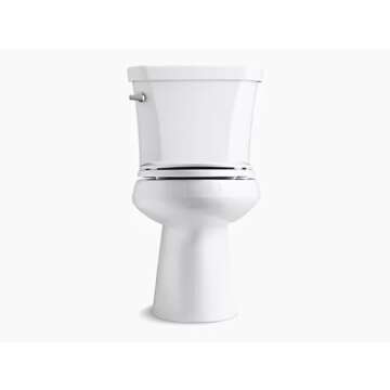 Kohler K-3999-0 Highline Comfort Height Two-piece Elongated 1.28 Gpf Toilet with Class Five Flushing Technology And Left-hand Trip Lever, Seat Not Included, White