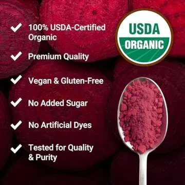Force Factor Total Beets Organic Beetroot Powder - Superfood to Boost Daily Nutrition, USDA Organic,...