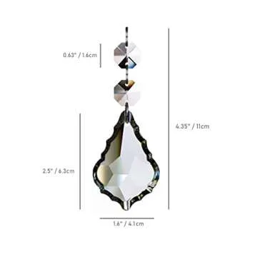 12pcs Maple Leaf Crystal Chandelier Prism Pendant Parts, 63mm Hanging Crystals Beads for Chandelier Wedding Decoration Clear