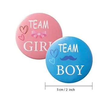 Favide Gender Reveal Button Pins Pack for Baby Shower