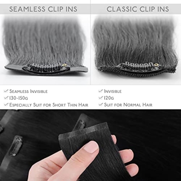WENNALIFE 20 Inch Seamless Clip In Hair Extensions