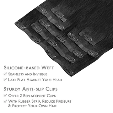 WENNALIFE 20 Inch Seamless Clip In Hair Extensions