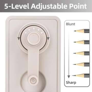 Deli Manual Pencil Sharpener, Auto-in Hand Crank Pencil Sharpener with Adjustable Point for Pencils and Colored Pencils, Pencil Sharpener for Kids, Students, Classroom, Home and Office, Gray