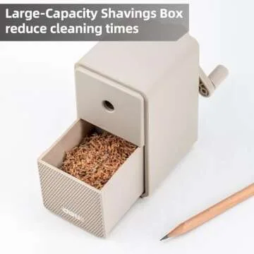 Deli Manual Pencil Sharpener, Auto-in Hand Crank Pencil Sharpener with Adjustable Point for Pencils and Colored Pencils, Pencil Sharpener for Kids, Students, Classroom, Home and Office, Gray