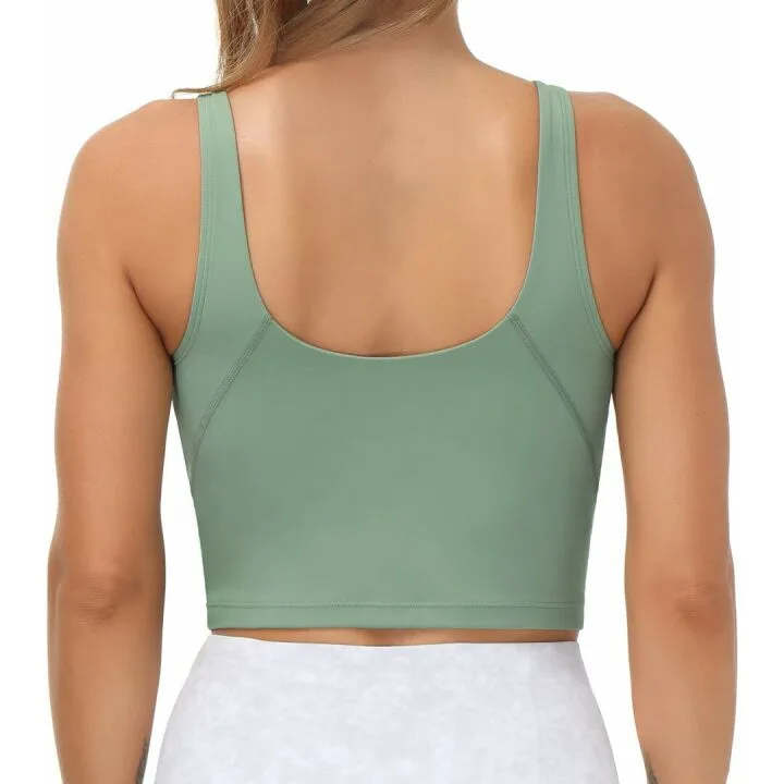 THE GYM PEOPLE Womens' Sports Bra Longline Wirefree Padded with Medium Support