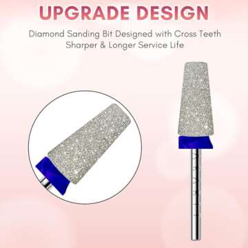 Makartt Electric Nail Drill Bits: Tapered Barrel Carbide Diamond Sanding Bit for Nail Prep Shaping, ...