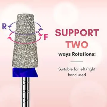 Makartt Electric Nail Drill Bits: Tapered Barrel Carbide Diamond Sanding Bit for Nail Prep Shaping, Upgrade Drill Tips with Cross Teeth & Dust-Proof Ring for Manicure Salon Cuticle Remove, M #150 Grit