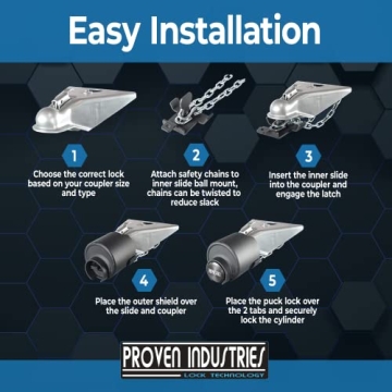 Proven Industries 2516 Heavy-Duty Trailer Lock for Optimal Security