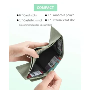 Karmiir RFID Mini Leather Wallet Women Compact Stylish